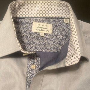Ted baker blue/grey tailored fit dress shirt 17 neck